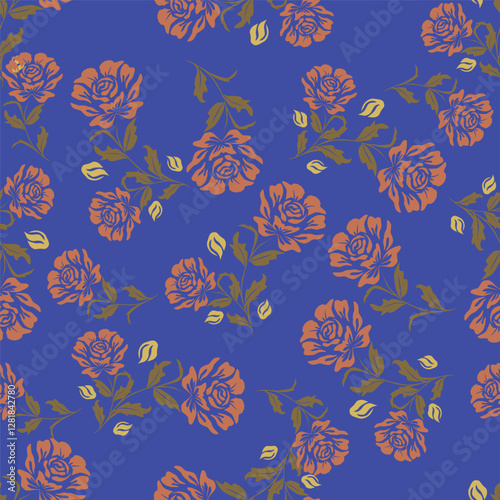 Colorful hibiscus flower with tropical leaf seamless pattern design for summer holidays background