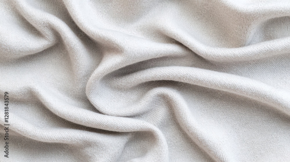 Soft cashmere texture in light gray, conveying comfort and elegance: A close-up of ultra-soft, fine cashmere fabric in a soothing light gray tone, its delicate fibers gently folded to emphasize Soft cashmere texture in light gray, conveying comfort and elegance: A close-up of ultra-soft, fine cashmere fabric in a soothing light gray tone, its delicate fibers gently folded to emphasize