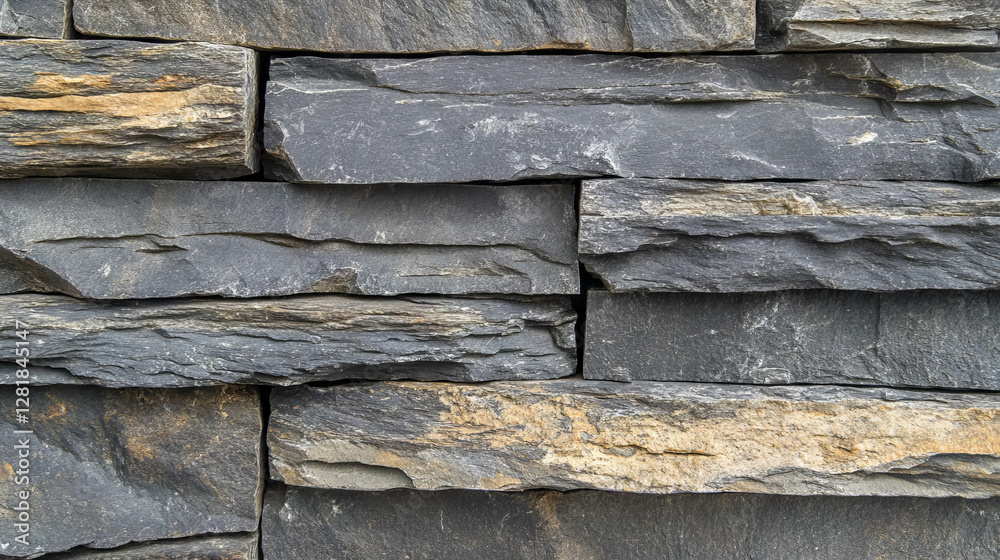 Dark grey layered limestone texture for background, design, or architecture projects Dark grey layered limestone texture for background, design, or architecture projects