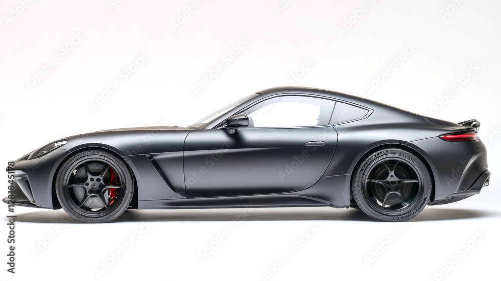 Lateral view of a generic sport car on a white background Lateral view of a generic sport car on a white background