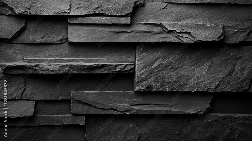 Obraz premium Dark grey slate texture with subtle black layers for design and decoration