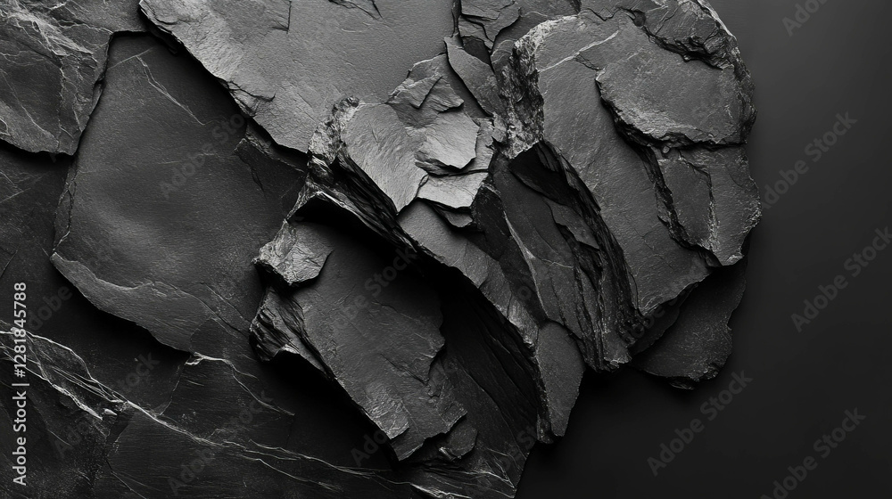 Textured surface of dark matte black slate for natural design and background Textured surface of dark matte black slate for natural design and background