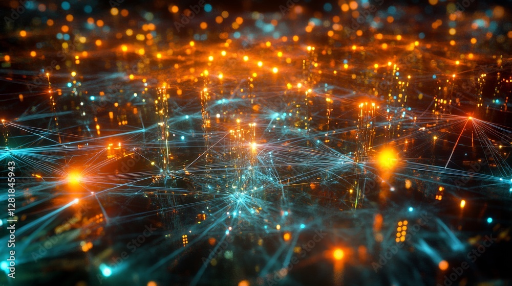A conceptual image of a glowing network of nodes and connections overlaying a futuristic cityscape at night, symbolizing global connectivity A conceptual image of a glowing network of nodes and connections overlaying a futuristic cityscape at night, symbolizing global connectivity