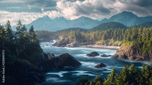 Clayoquot Sound Scenic Seascape View Tofino British Columbia