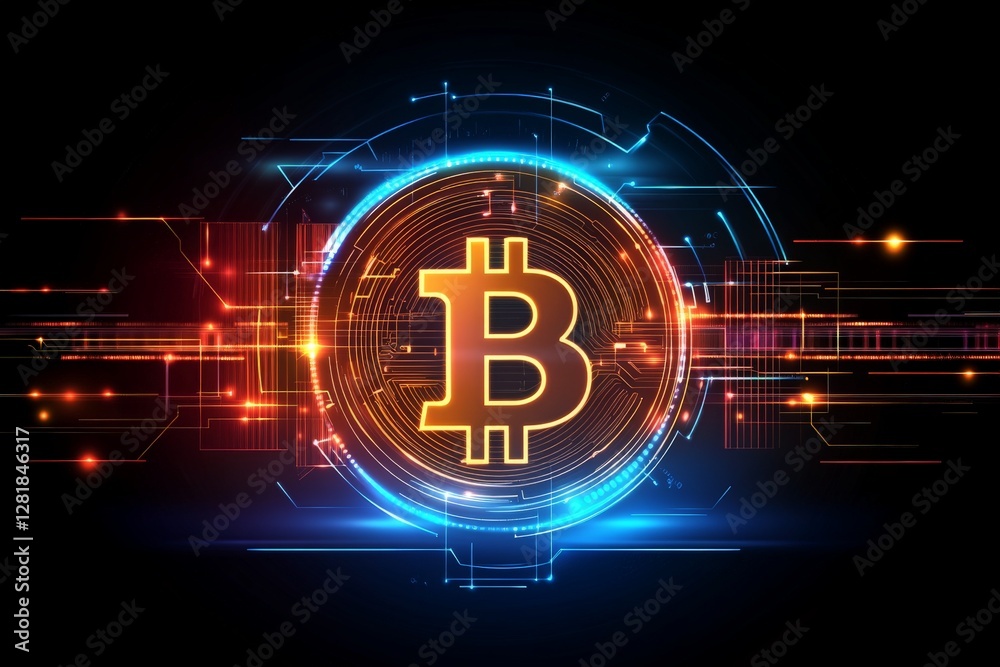 A conceptual image of cryptocurrency, featuring a glowing Bitcoin icon surrounded by futuristic digital patterns, softly illuminated against a dark background A conceptual image of cryptocurrency, featuring a glowing Bitcoin icon surrounded by futuristic digital patterns, softly illuminated against a dark background
