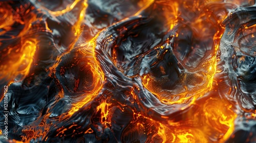 Molten glass textures frozen in a moment of captivating luminescence