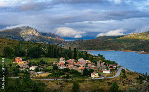 View of the town of Alba de los Cardanos in the province of Palencia, Spain