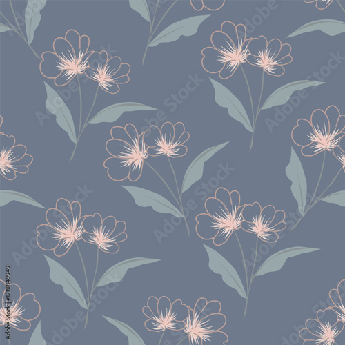 Colorful hibiscus flower with tropical leaf seamless pattern design for summer holidays background