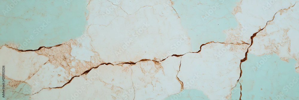 Obraz premium Textured earthy beige wall with cracks for artistic background or design concepts