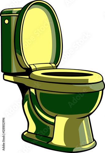 green colour bathroom potty seat hand drawn image PNG transparent background