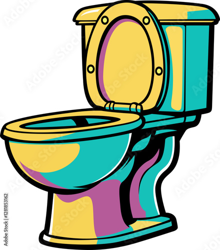 green colour bathroom potty seat hand drawn image PNG transparent background