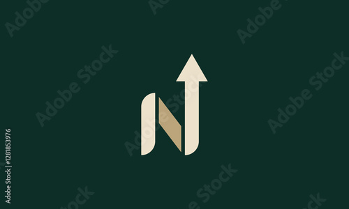 Letter N up north monogram logo design