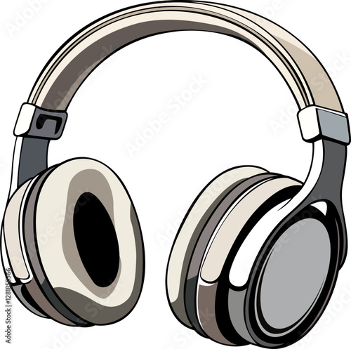 modern tech headphone hand drawn image PNG transparent background