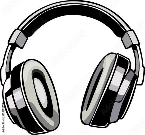 BLACK colour head phones hand drawn image PNG transparent background 