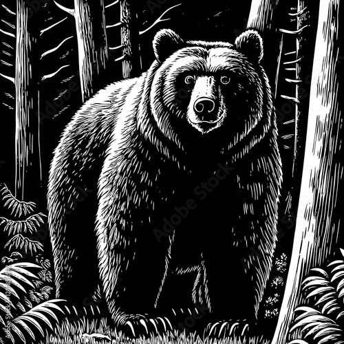 abstract illustration of a bear