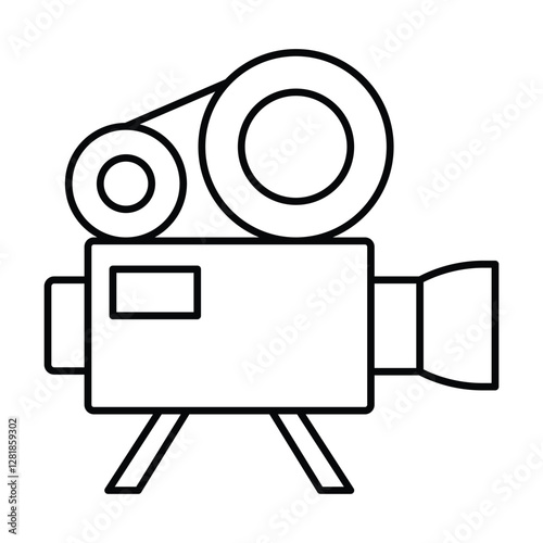 Film Projector thinline icon, vector, pixel perfect, illustrator file 
