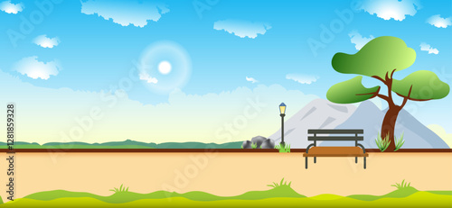Cartoon Background Vector Art, and landscape Nature Wallpaper 