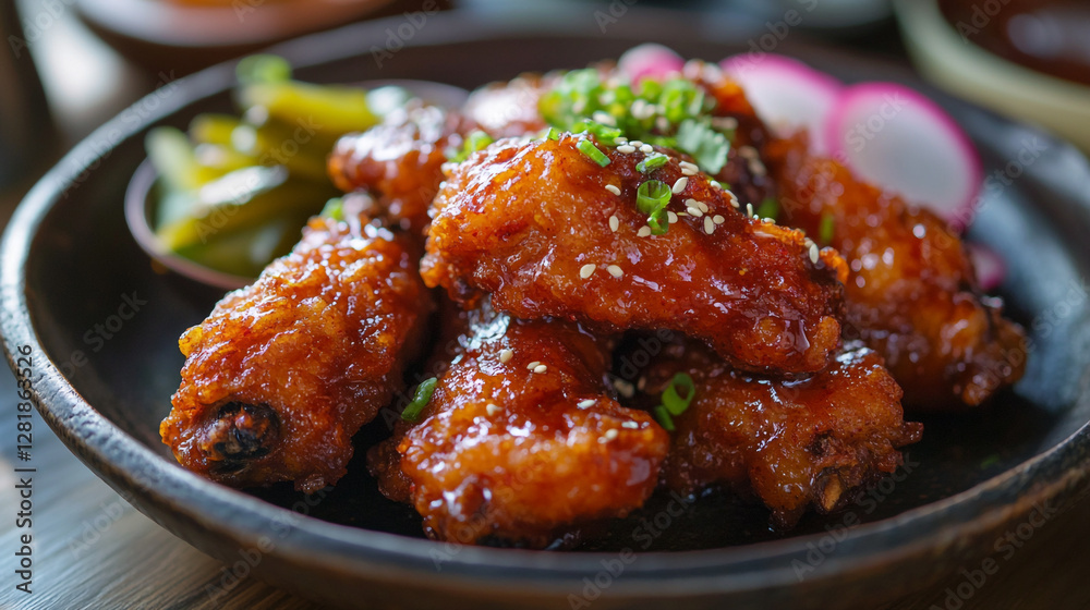 Delicious and Spicy Korean Fried Chicken Wings Delicious and Spicy Korean Fried Chicken Wings