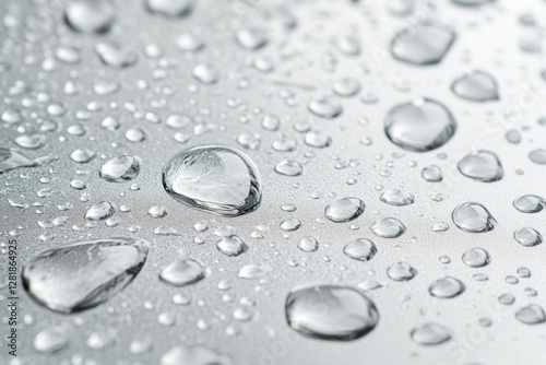 Wallpaper Mural Captivating close up of glistening water droplets on a sleek silver surface creating a refreshing and clean visual texture Torontodigital.ca