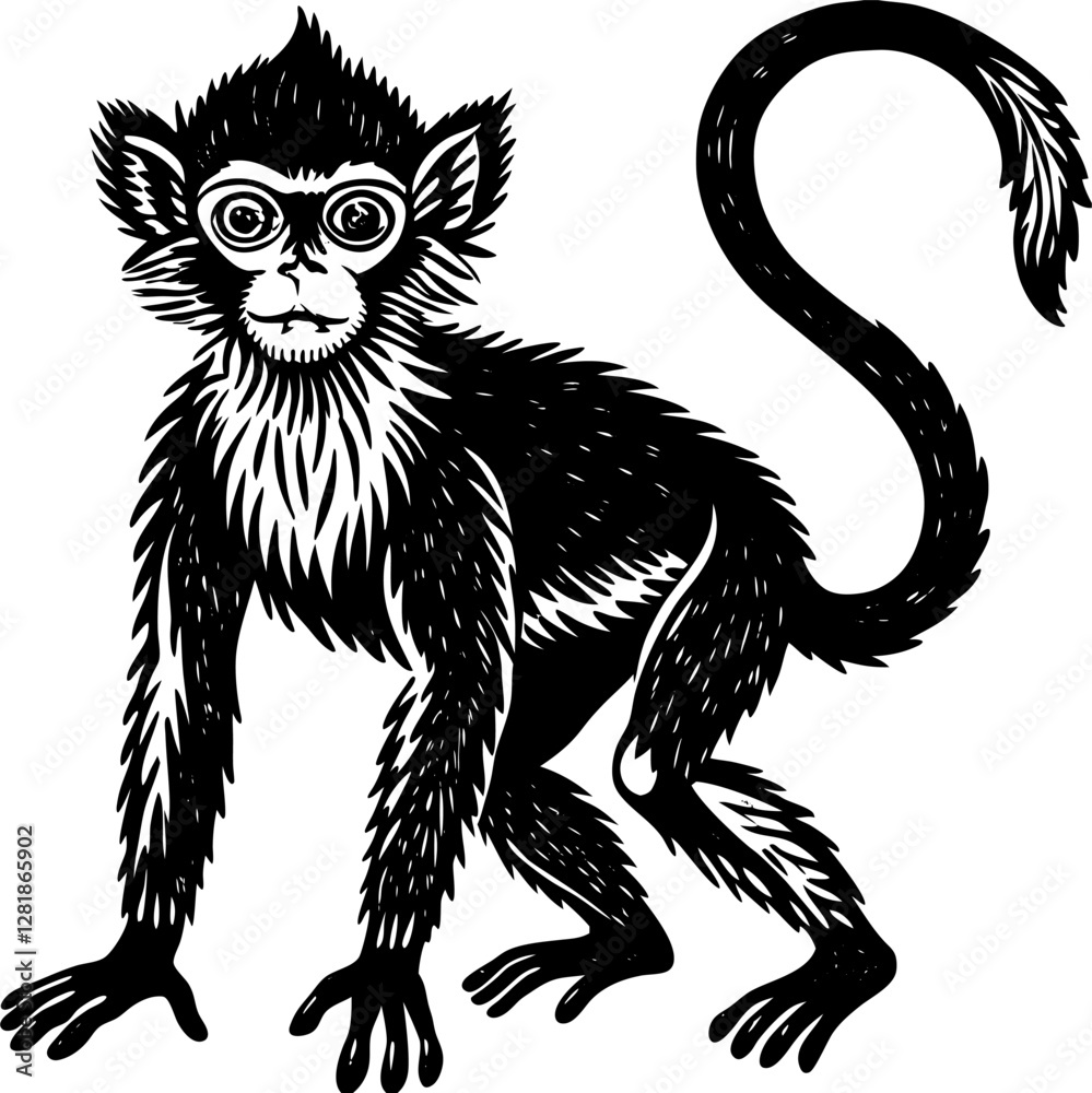 abstract illustration of a monkey abstract illustration of a monkey