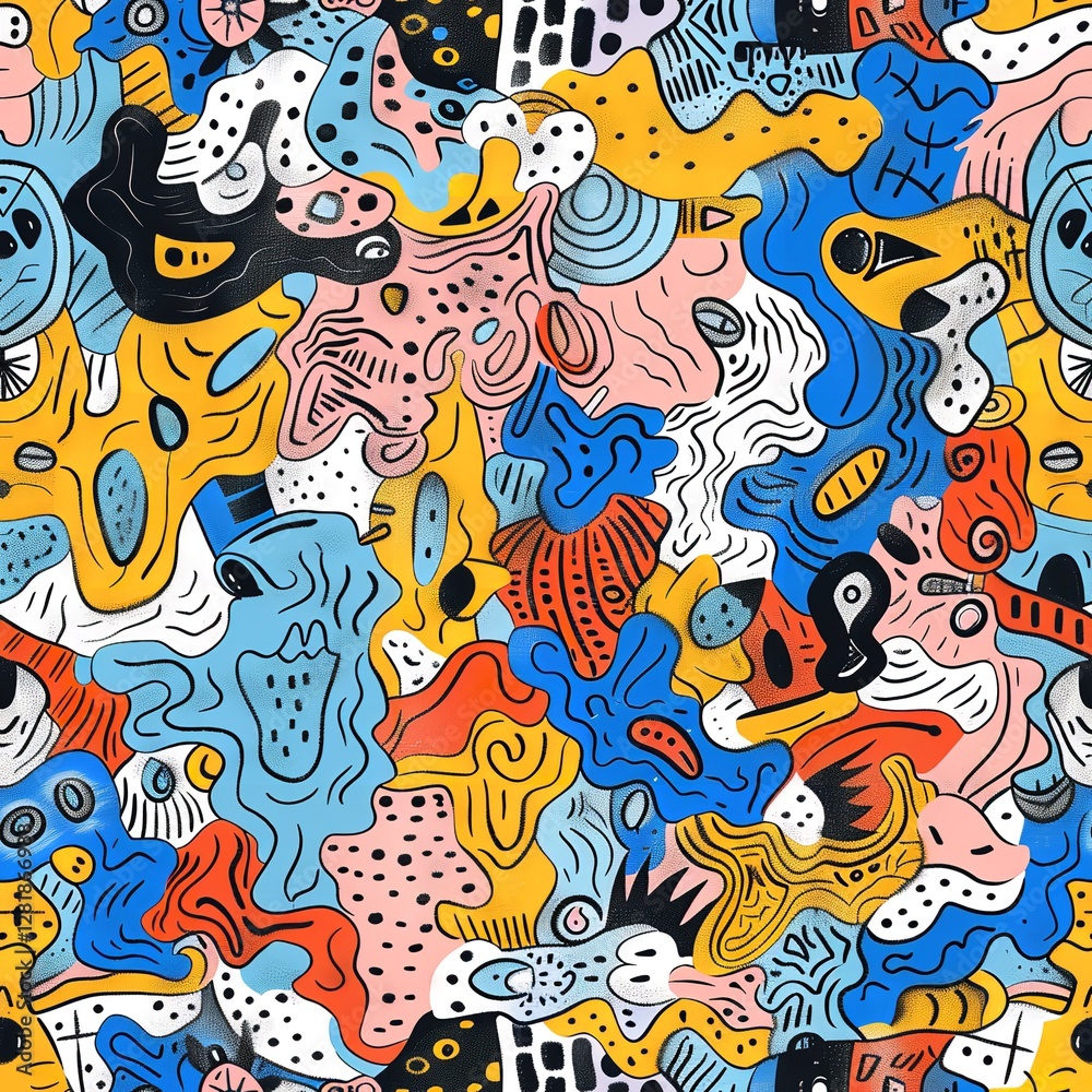 Abstract Black White Doodle Seamless Pattern Artistic Graphic Design Monochrome Swirls Intricate Hand Drawn Vector Illustration Background Texture Trendy Modern Style Elegant Decorative Abstract Black White Doodle Seamless Pattern Artistic Graphic Design Monochrome Swirls Intricate Hand Drawn Vector Illustration Background Texture Trendy Modern Style Elegant Decorative