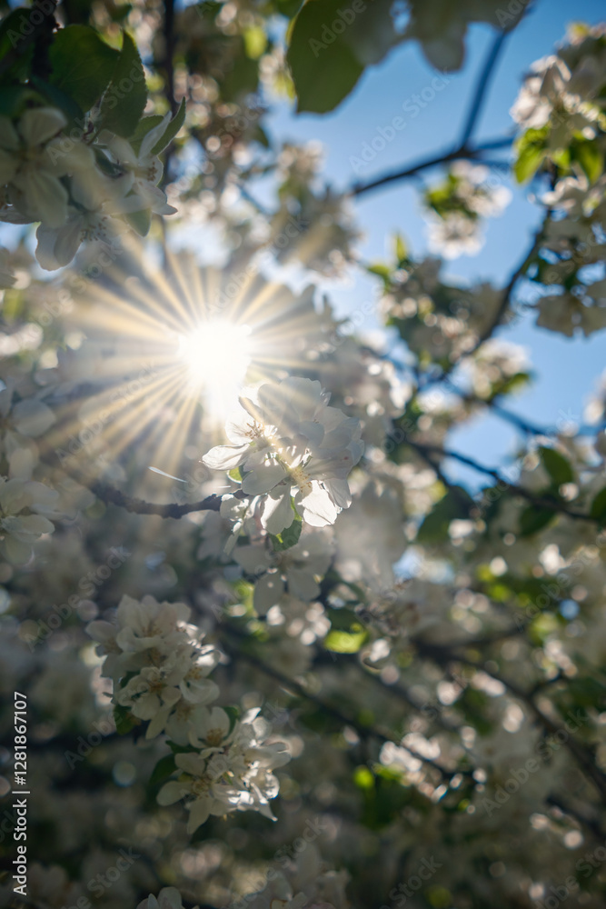 The Delightful and Captivating View of Blossoming Flowers Under the Bright and Warm Sunlight