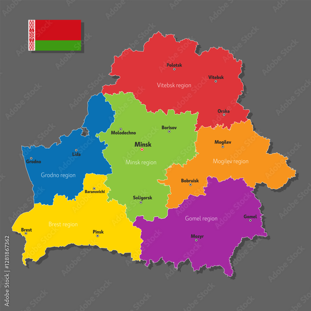 Obraz premium Vector map of Belarus