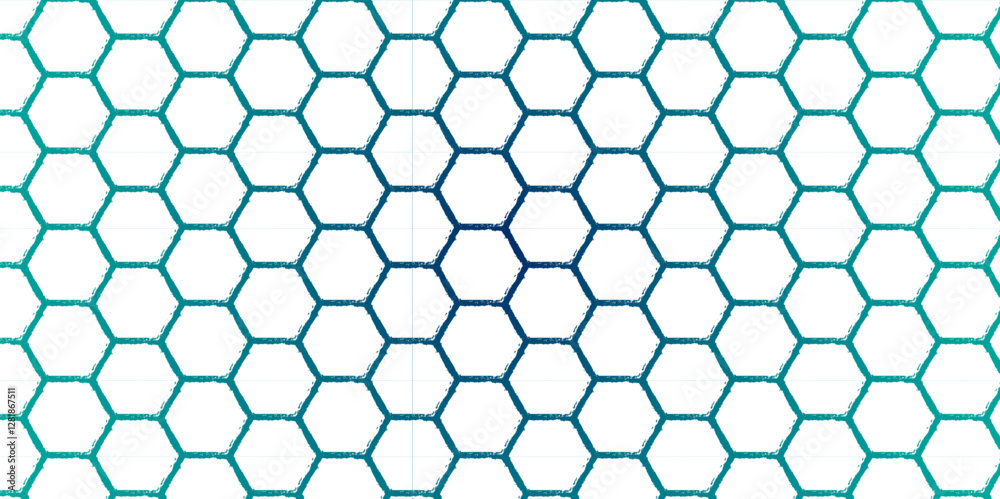 Naklejka premium Hexagon Pattern with Gradient Outline. Futuristic AI Network Hexagonal Structure. Illustration. Vector. Hexagon.