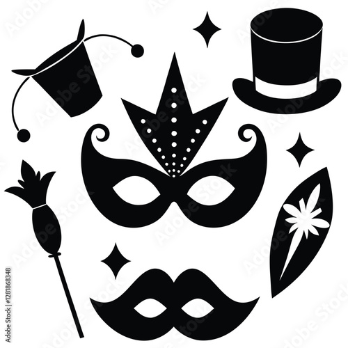 Beautiful Female Mask vector icon art illustration, mask icon vector art, modern and stylish mask.