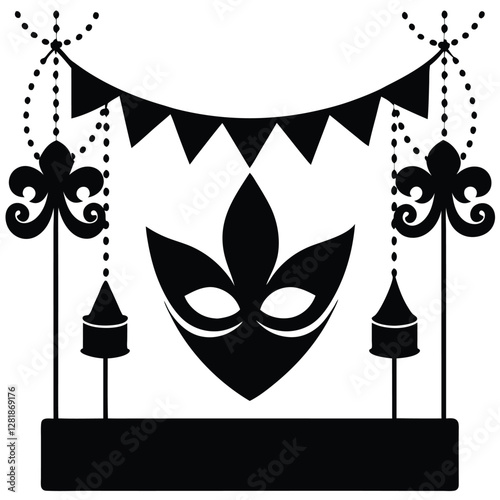 Beautiful Female Mask vector icon art illustration, mask icon vector art, modern and stylish mask.