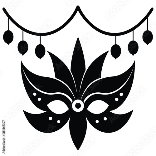 Beautiful Female Mask vector icon art illustration, mask icon vector art, modern and stylish mask.