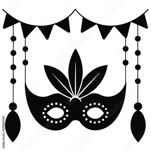 Beautiful Female Mask vector icon art illustration, mask icon vector art, modern and stylish mask.