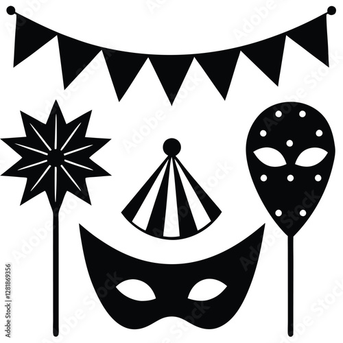 Beautiful Female Mask vector icon art illustration, mask icon vector art, modern and stylish mask.