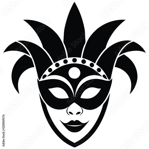 Beautiful Female Mask vector icon art illustration, mask icon vector art, modern and stylish mask.