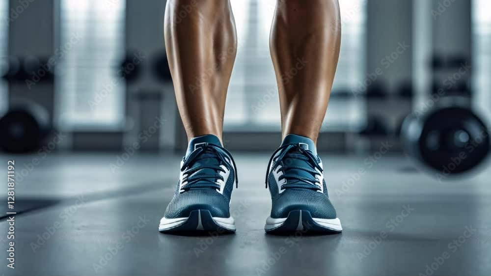 feet in sneakers close-up standing on the floor in a fitness club
feet in sneakers close-up standing on the floor in a fitness club