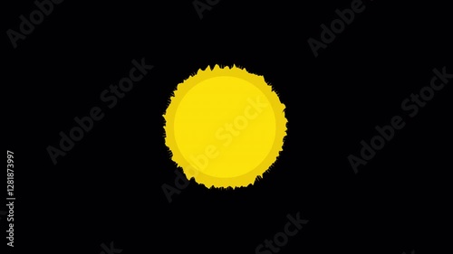 Bright Sun 2D Animation with Alpha Channel Background