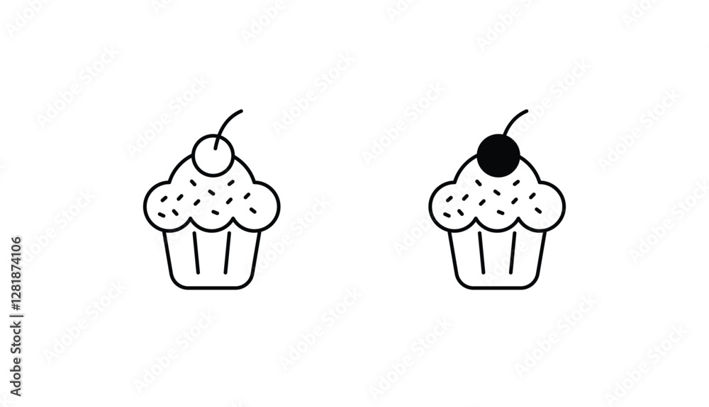 Cupcake icon design with white background stock illustration Cupcake icon design with white background stock illustration
