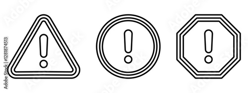 Caution warning signs set. Exclamation marks