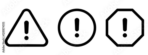 Caution warning signs set. Exclamation marks