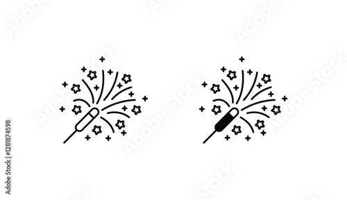 Sparklers icon design with white background stock illustration