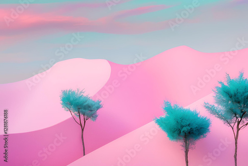 pink and teal fantasy land photo