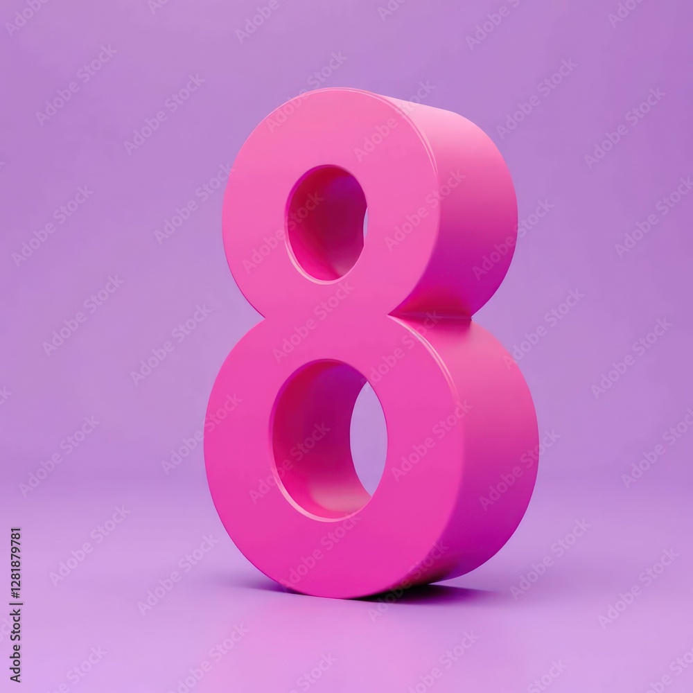 Minimalist Pink Number Eight with a Modern Aesthetic
Minimalist Pink Number Eight with a Modern Aesthetic