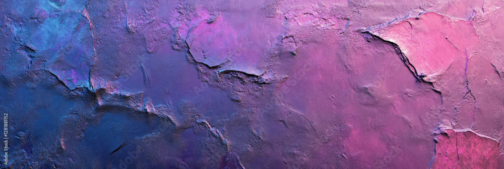 Naklejka premium Iridescent violet wall texture with blue and pink tones for artistic background design