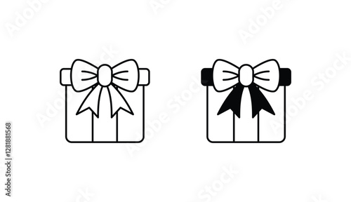 Gift Box icon design with white background stock illustration