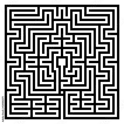 Labyrinth in Saint-Omer Cathedral, reproduction of floor covering of Abbey of Saint Bertin. The single path is a reminiscent of the labyrinth of life that wants to reach God, symbolized by the cross.