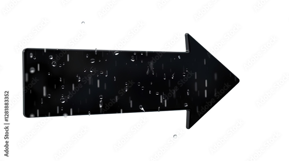 Black arrow pointing to the side. Arrow shape element isolated on white background, vector illustration