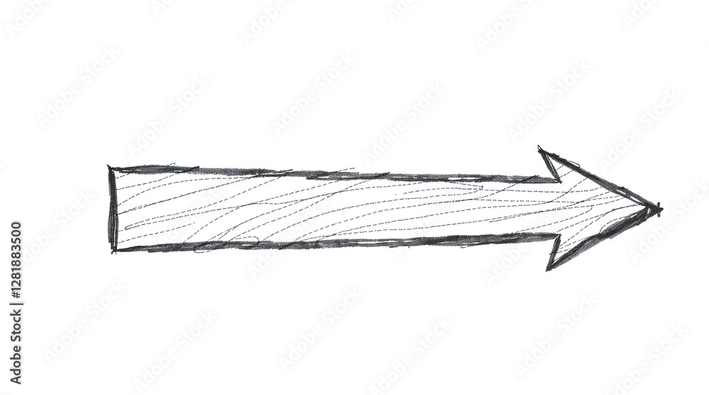 Black arrow pointing to the side. Arrow shape element isolated on white background, vector illustration