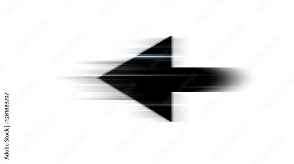 Black arrow pointing to the side. Arrow shape element isolated on white background, vector illustration