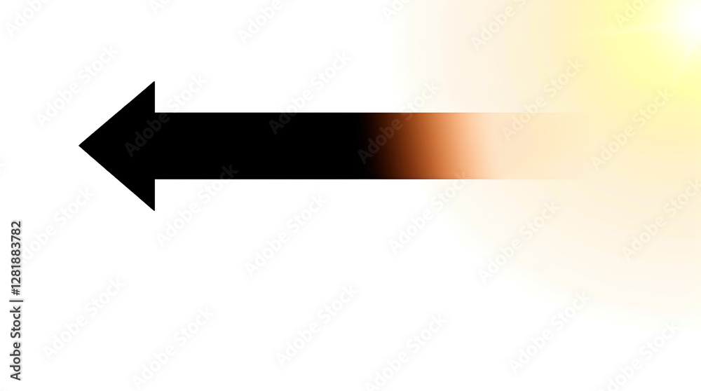 Black arrow pointing to the side. Arrow shape element isolated on white background, vector illustration