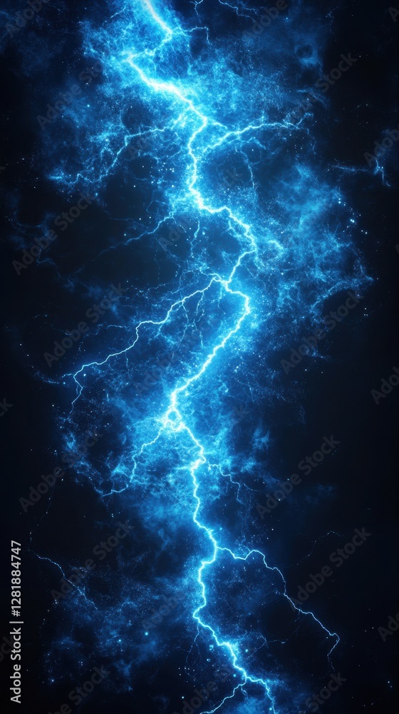 custom made wallpaper toronto digitalElectric blue lightning bolt strikes through night sky creating a dramatic and powerful visual effect energy abstract and dynamic